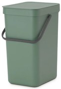 Кош за разделно събиране на боклук Brabantia Sort&Go 1003234, 12 л, Дръжка, Възможност за стенен монтаж, Тъмнозелен