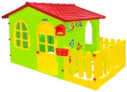 Mochtoys - Детска къща с ограда и дъска за рисуване