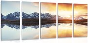 картини от 5 части – Ослепителен залез над планинско езеро