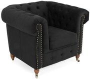 Фотьойл Chesterfield в цвят черно, 94х86х80 см