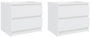 806194 vidaXL Нощни шкафчета, 2 бр, бели, 50x39x43,5 см, инженерно дърво