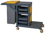 Horecano - Количка за почистване с чувал за смет, отделения за кофа и почистващи средства 130x60xh103см UP-(AC1019)