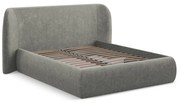 Сиво двойно тапицирано легло с място за съхранение и включена подматрачна рамка 180x200 cm Hauke – Makamii