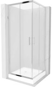 Mexen Rio квадратна душ кабина 80 x 80 cm, замръзнала, хром + корито Rio, бял - 860-080-080-01-30-4510