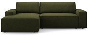 Тъмнозелен разтегателен ъглов диван от букле (ляв ъгъл) Jodie – Micadoni Home