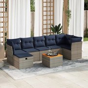 3325771 vidaXL Градински комплект диван с възглавници 8 части сив полиратан