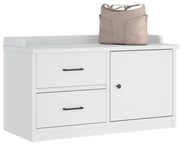 4010465 vidaXL L Пейка за антре SANDNES Бяла 87x40x50 cm Масивна дървесина Бор