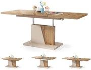 ГРАНД НОИР Дъб Артисан/бежов - МОДЕРНА РАЗТЕГАТЕЛНА МАСА С ПОВДИГАЩ МЕХАНИЗЪМ