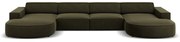 Ъглов диван от зелено кадифе (U-образен) Jodie - Micadoni Home