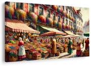 Картина на платно – Градски пазар с плодове