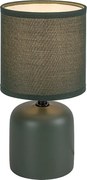 Rabalux Daphni, настолна лампа, зелена керамична лампа със зелен текстилен абажур, E14 1xMAX40W, В23см, Д12см, кабел: 120см, чер