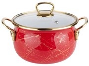 Тенджера Goldmann GM 8017-24R, 6.2L, 24x15см, Емайлирана, Индукция, Червен