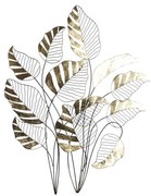 Декорация за стена DKD Home Decor Черен Златен Метал Лист на растение (77 x 2,5 x 103 cm)