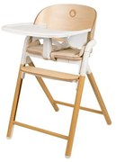 Lionelo - детски стол за хранене 3 в 1 CELIA, бял / натурално дърво