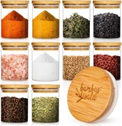 Klarstein Кръгли чаши, бамбуков капак, 10 броя, всяка по 150 мл., вакуум