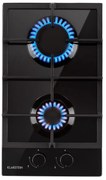 Klarstein Ignito Domino, газова готварска плоча, 2 горелки, Sabaf горелки, керамично стъкло, черна