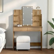 857026 vidaXL Тоалетка с LED осветление Artisan Oak 96x40x142 cm