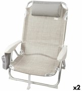 Сгъваем Стол с Подглавник Aktive Ibiza Бежов 51 x 76 x 45 cm (2 броя)