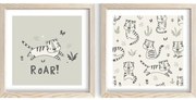 Детски картини в комплект от 2 броя 33x33 cm Roar - Wallity