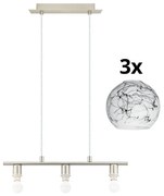 Eglo - LED Пендел MY CHOICE 3xE14/4W/230V хром/бял/черен