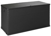 43711 vidaXL Градински сандък за съхранение антрацит 120x56x63 см PP ратан
