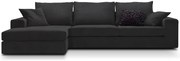 Ъгъл диван Mission-Customizable-230φ 145β cm.-Black