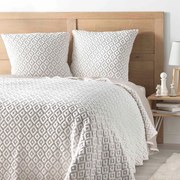 Бяло/бежово комплект шалте и калъфка за възглавница от джърси 240x260 cm Joana – douceur d'intérieur