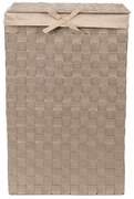 Кафяв кош за пране с капак Кош за пране Linen, височина 60 cm - Compactor