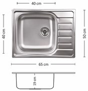 Leks COMPACT BB 65.1 SI Кухненска мивка за вграждане