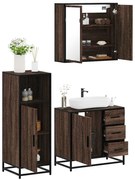 3300959 vidaXL Комплект мебели за баня от 3 части, кафяв дъб, инженерно дърво