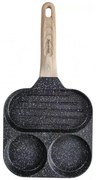 Тиган с 3 отделения Klausberg KB 7816, 18.5 см, Мраморно покритие, Индукция, Черен