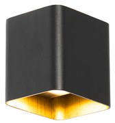 Модерна стенна лампа черна с LED IP54 Квадратна - Evi