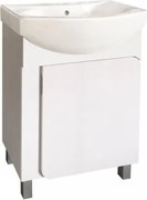 Долен шкаф за баня ICP 5543, PVC, бял, с умивалник, 55x42x85см