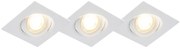 Комплект от 3 вградени прожектора бели с LED 3-степенна димиране - Miu