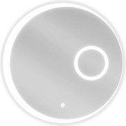 Mexen Ella кръгло осветено огледало за баня с козметично огледалце, 60 см, LED 6000K, анти-пара - 9811-060-060-611-00