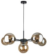 Пендел KALIOPE II 6xE14/50W/230V черен/опушен бежов