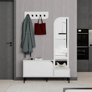 Меламинов шкаф за обувки Мила с закачалка в бял цвят 120x37x171,6см.
