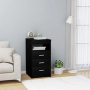 801806 vidaXL Шкаф с чекмеджета, черен, 40x50x76 см, инженерна дървесина
