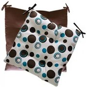 Възглавничка за стол двулицева 45 х 45см - Кафява с точки