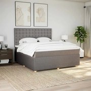 3294453 vidaXL Боксспринг легло с матрак, таупе, 180x200 см, плат