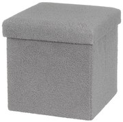 Сива табуретка от прежда с примки от букле Folding – Casa Selección