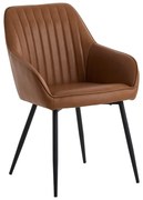 Кафяви тапицирани трапезни столове в комплект с подлакътници 2 бр. Nolan Stripe – Unique Furniture