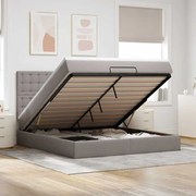 3314187 vidaXL Османска легло с матрак и LED, таупе, 160x200 см, плат
