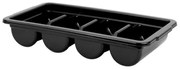 Plast Port - Пластмасов разделител / кутия за прибори с 4 разделения 53x29,5xh10см черен PP-(GK-04)