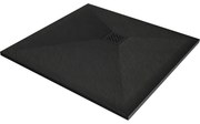 Mexen Stone+ композитен квадратен поддушов съд 100 x 100 см, черен, черно