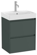 Конзолен шкаф за банв A851682513, Roca, с централен умивалник, зелен мат, 50х36х64.5см