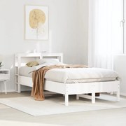 3306166 vidaXL Рамка за легло без матрак, бял, 120x190 см, борово дърво масив