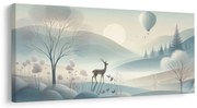 Картина на платно – Горски пейзаж с елен и планини