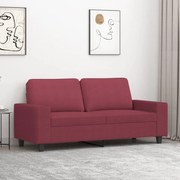 359397 vidaXL 2-местен диван, Виненочервен, 140 см, текстил