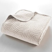 Кремаво комплект шалте и калъфка за възглавница 240x260 cm Solange – douceur d'intérieur